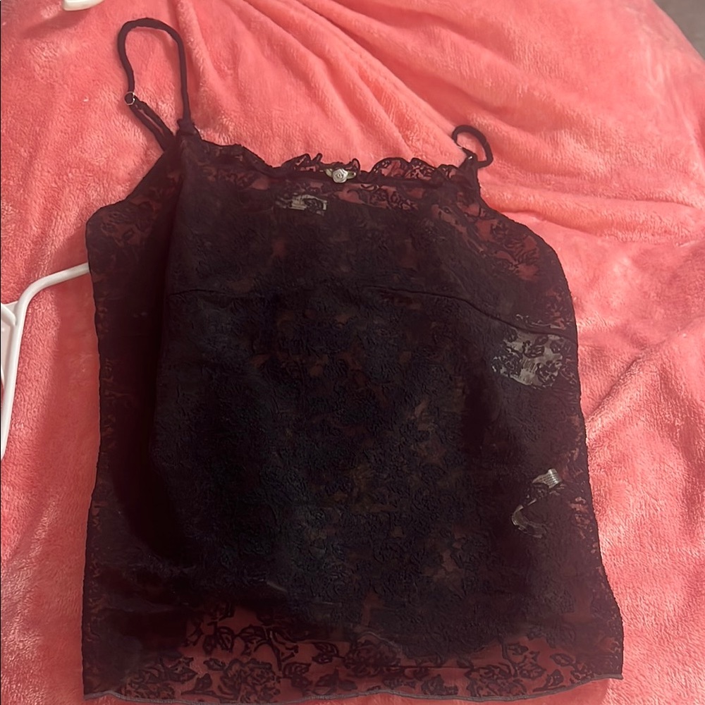 Elegant Black Lace Camisole Top